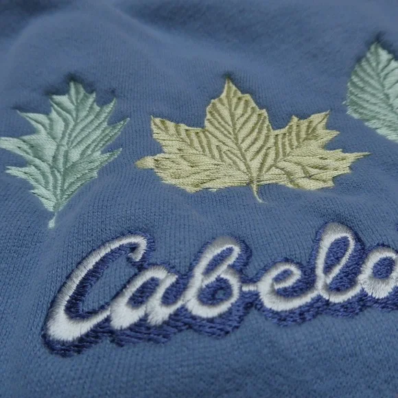 VINTAGE JanSport Sweater Womens Small Pastel Colored Embroidered Leaves Cabela's - Picture 4 of 8